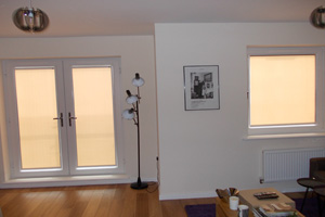 Nano blinds for inward opening patio doors and tilt and turn window fitted in North London