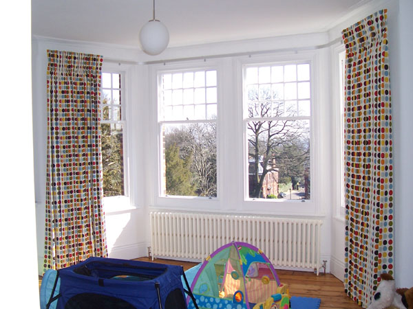 36mm metroflat with blackout lined, pinch pleat curtains
