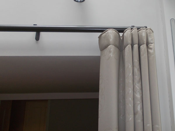 30mm Steel Grey Metropole from Silent Gliss with wave system curtains - close up right