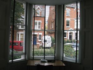 50mm aluminium venetians with tapes rather than strings Hampstead