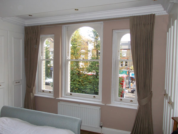 curtains with covered fascia installed in North London