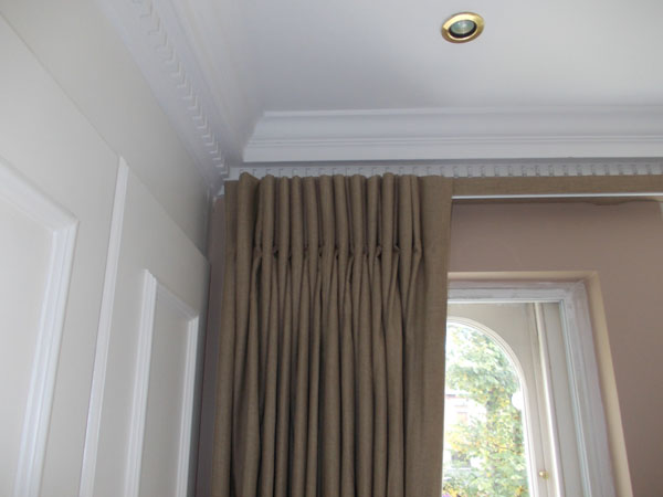 Pinch Pleat curtains with covered fascia