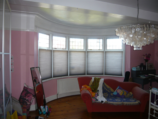 Bottom Up - Top Down duette blinds fitted in a North London bedroom