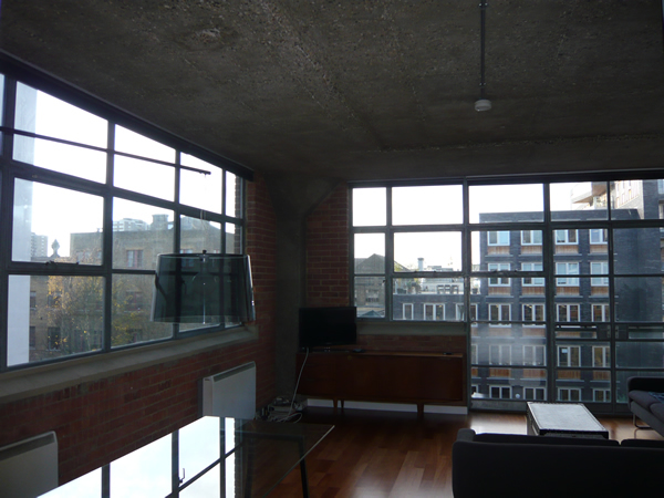 Luxaflex Duette blinds for a loft apartment in Central London Docklands