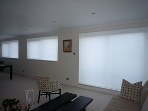 An elegant minimalist solution to glare in this penthouse apartment in Hendon North London