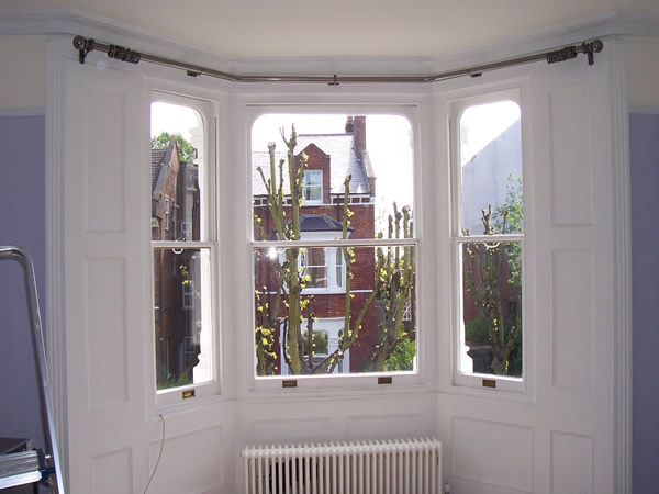 Two bend 38mm baypole from the Bradley Collection fitted in London by Changing Curtains